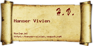 Hanser Vivien névjegykártya